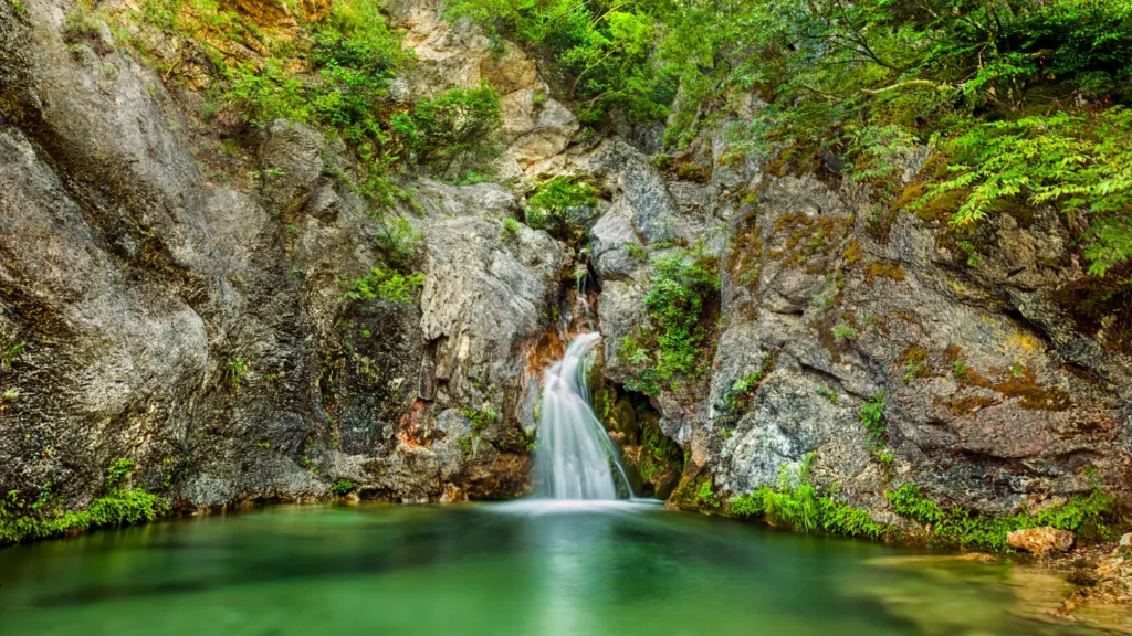 waterfals Whispers Of Olympus Wellness Retreat on Mount Olympus
